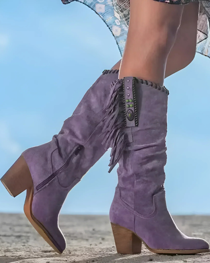 Amelien | Damen Western Cowboystiefel | Braun