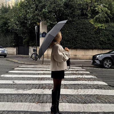 Delilah - Gepolsterter Wollmantel Quadratischer Kragenwärme