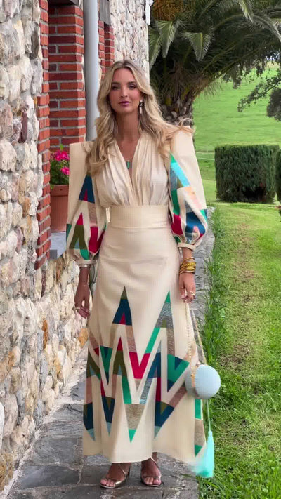 Joan – Modisches Kleid im temperamentvollen Stil mit Druckdesign