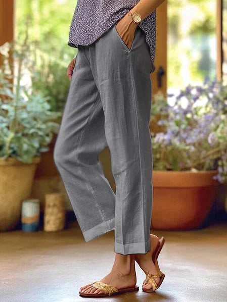Oona - Damen Sommer Leinenhose