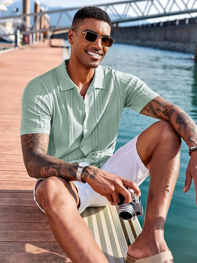 Semyon – Modisches Strickhemd Mit Aufwendigem Muster