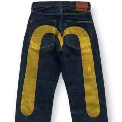 Damen Baggy Jeans mit auffälligem Print und Streetwear-Design – Modische Freizeitjeans