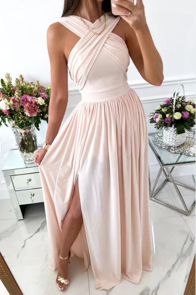 Nicole – Ärmelloses Sommerkleid mit hinten hängendem Nacken