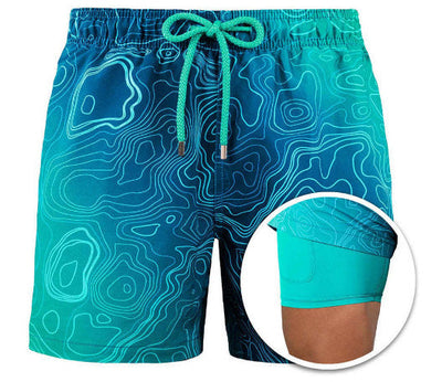 Aaron – Sportliche Druck-Doppelschicht-Polyester-Shorts