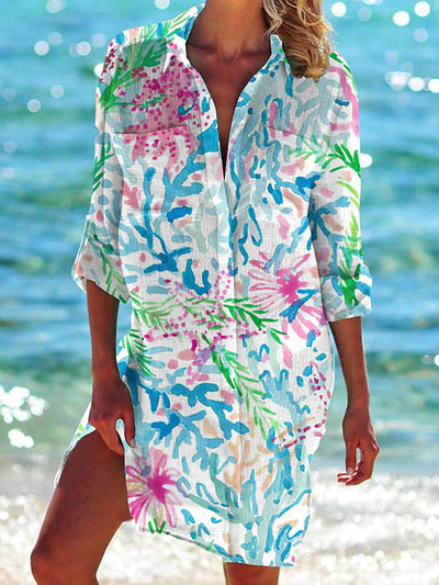 Damen Strand Tunika Lockerer Schnitt – Sommer Strandkleid für Urlaub & Freizeit
