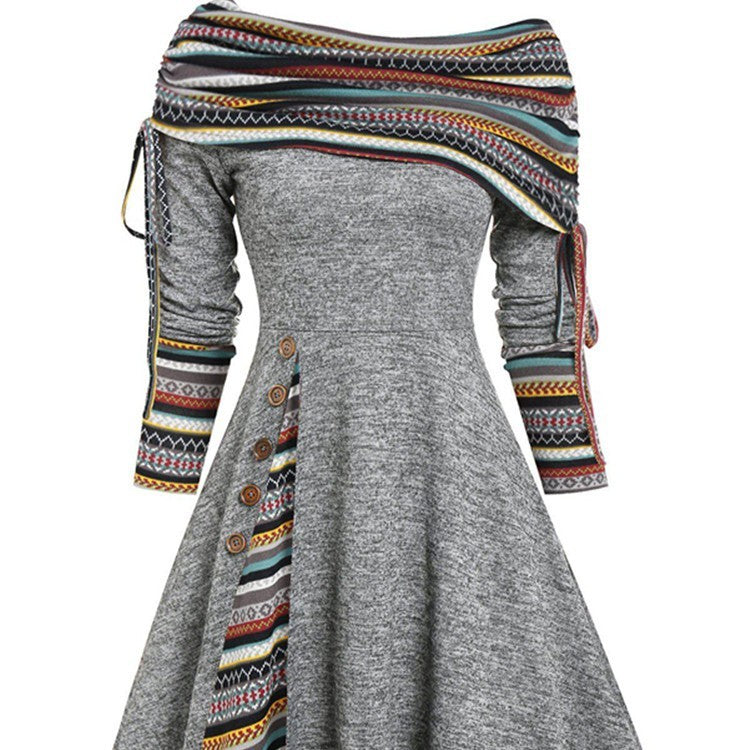 Harriet – Elegantes Ein-Schulter-Kleid mit langen Ärmeln für Damen