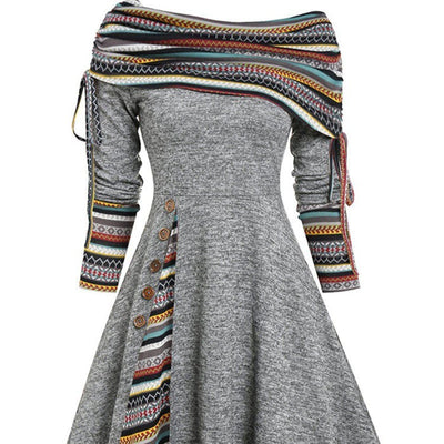 Harriet – Elegantes Ein-Schulter-Kleid mit langen Ärmeln für Damen