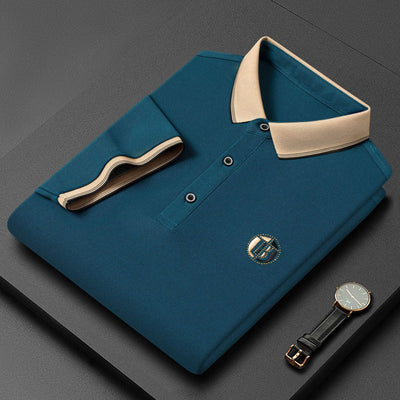 Patrick – Besticktes Pique-Lapel T-Shirt mit Strasssteinen