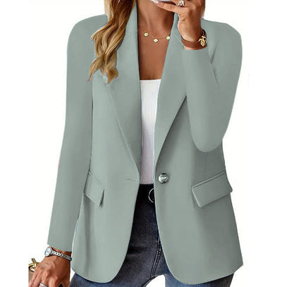 Damen Blazer Elegant Businessjacke – Klassischer Ein-Knopf Blazer für Büro & Alltag