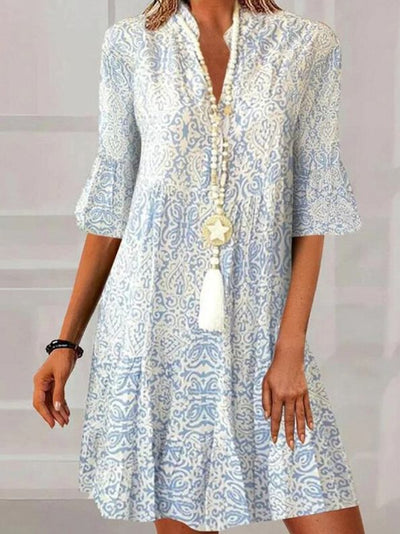 Sara – Floral Bedrucktes A-Linien Kleid mit lockerer Passform