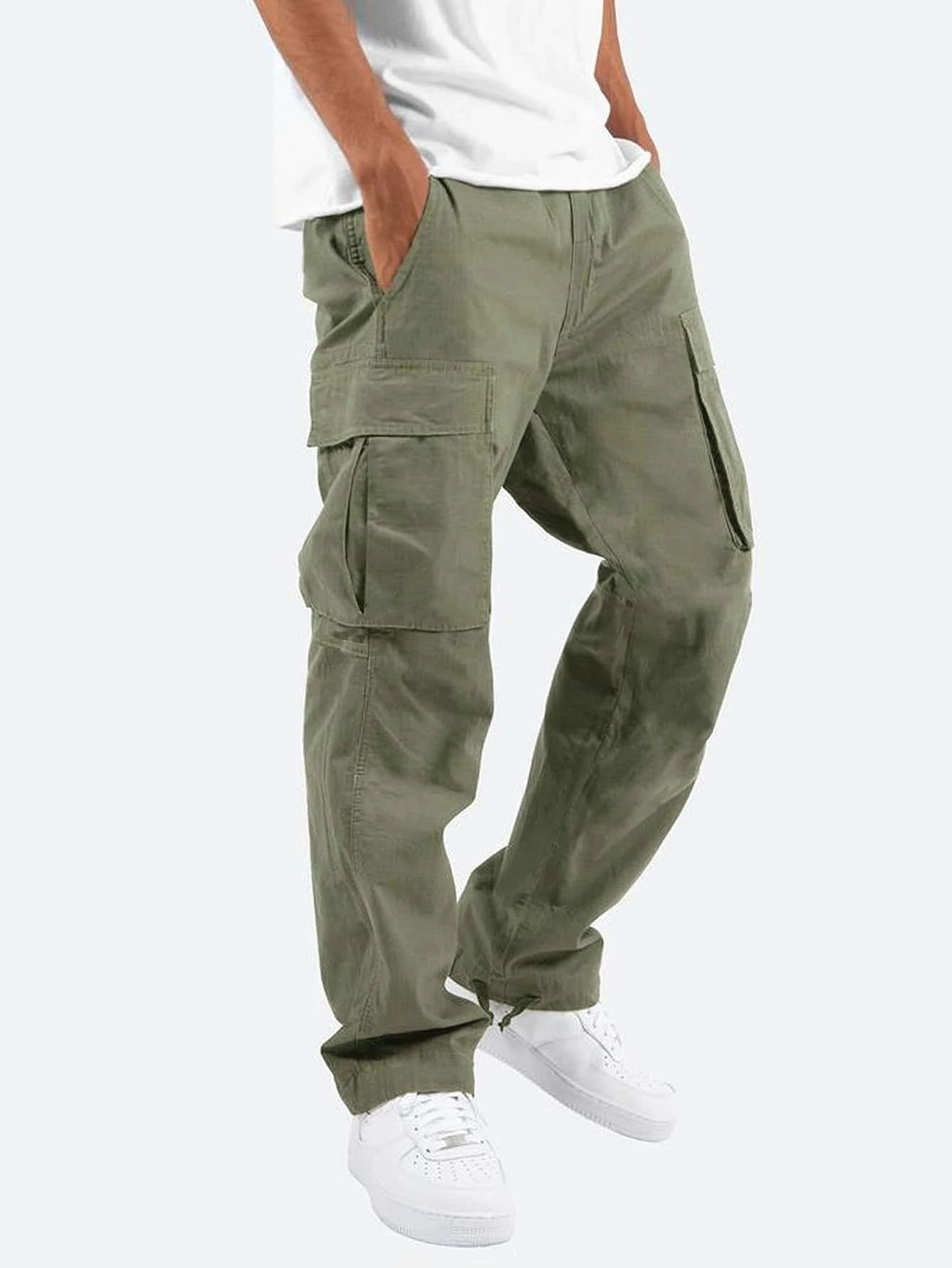 Herren Cargo-Hose Freizeit Straight Fit mit Taschen – Bequeme Outdoor & Streetwear Hose