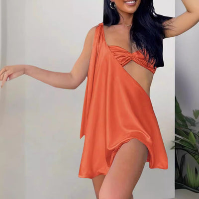 Harriet – Schickes Partykleid mit schrägem Schulterdesign