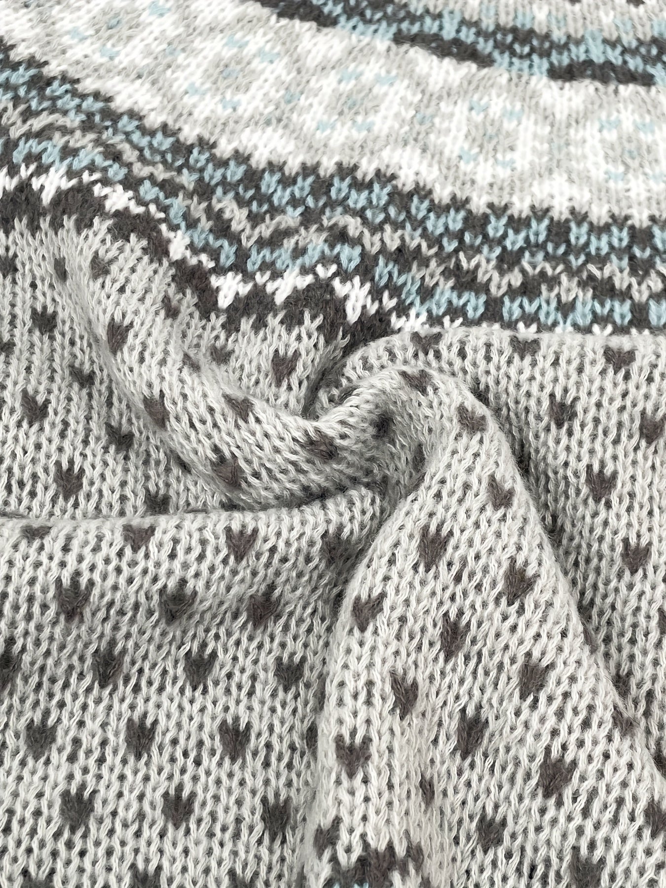 Norweger Grobstrickpullover | Langarm mit Retro Geometrischem Muster