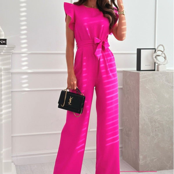 Damen Jumpsuit Elegant mit weitem Bein – Modischer Einteiler für Büro & besondere Anlässe