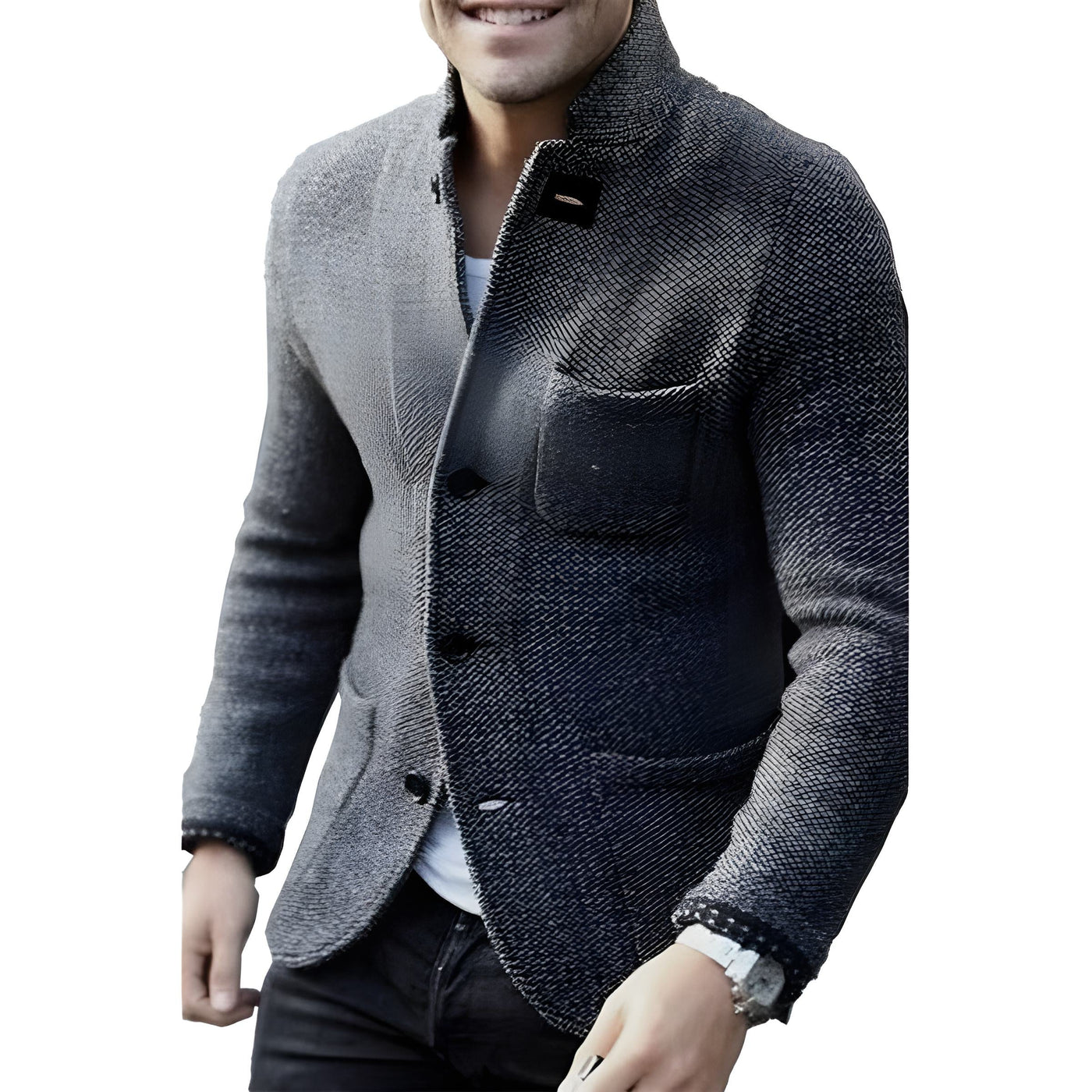 Herren Stehkragen Einreihiger Blazer