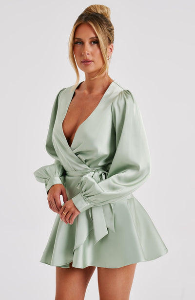 Ellis Mini Dress - Sage Green