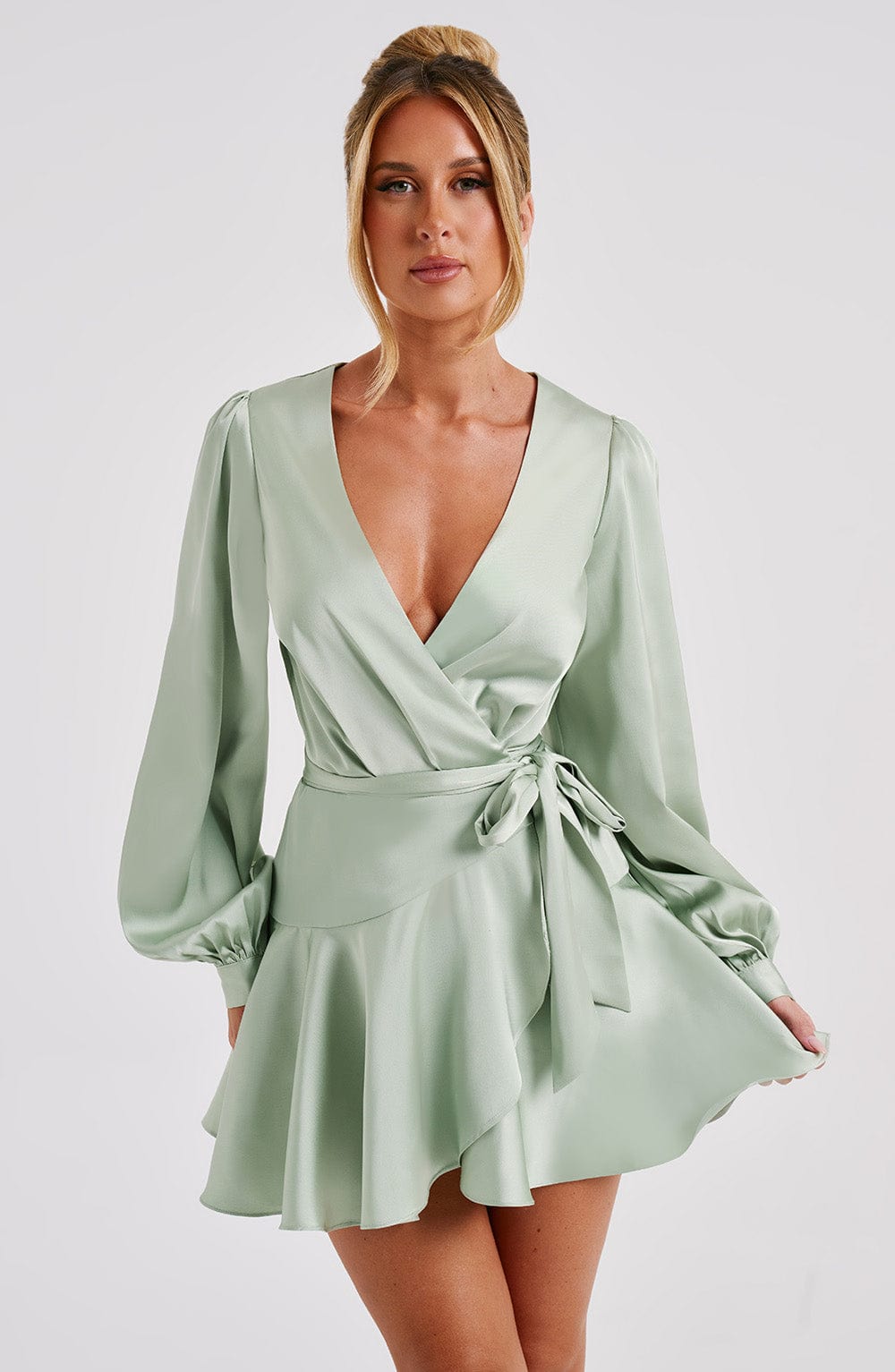 Ellis Mini Dress - Sage Green