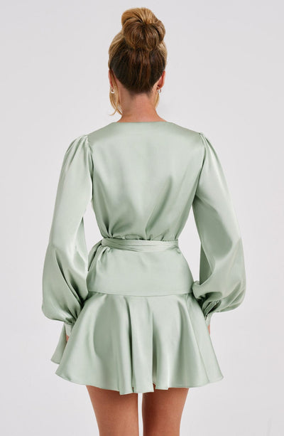 Ellis Mini Dress - Sage Green