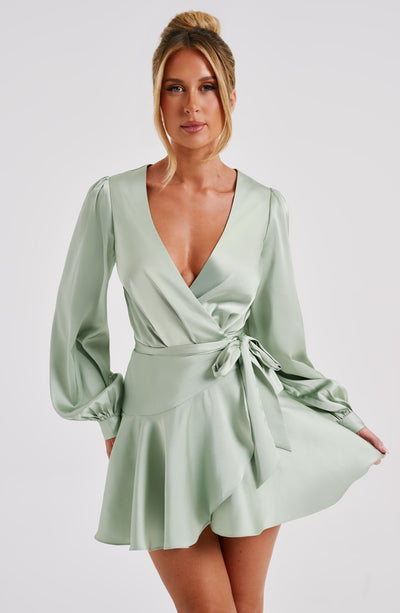 Ellis Mini Dress - Sage Green