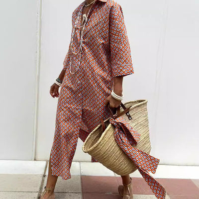 Robyn – Halbärmeliger gestreifter Cardigan mit Schnürung