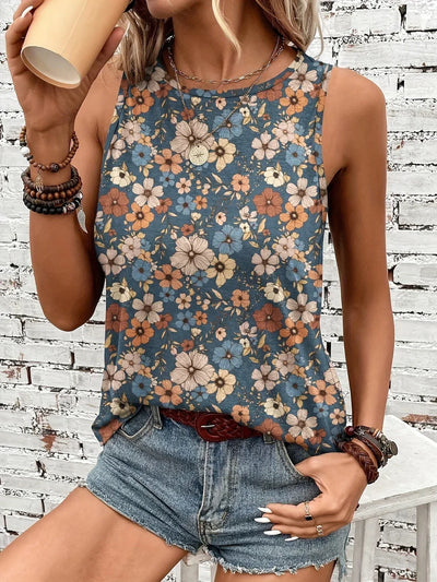 Lilou – Lässiges Sommer Top Mit Blumen Drucken
