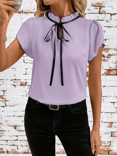 Bethany - Farbe Blockieren Kurz Ärmel Hemd