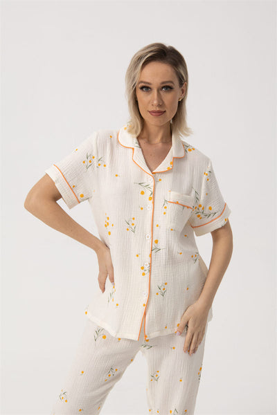 Sarah – Sommeranzug aus Baumwolle mit kurzen Ärmeln