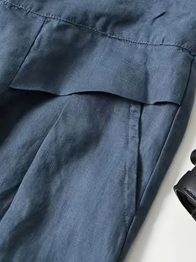 Anina - Weite Beine Leinen Hose