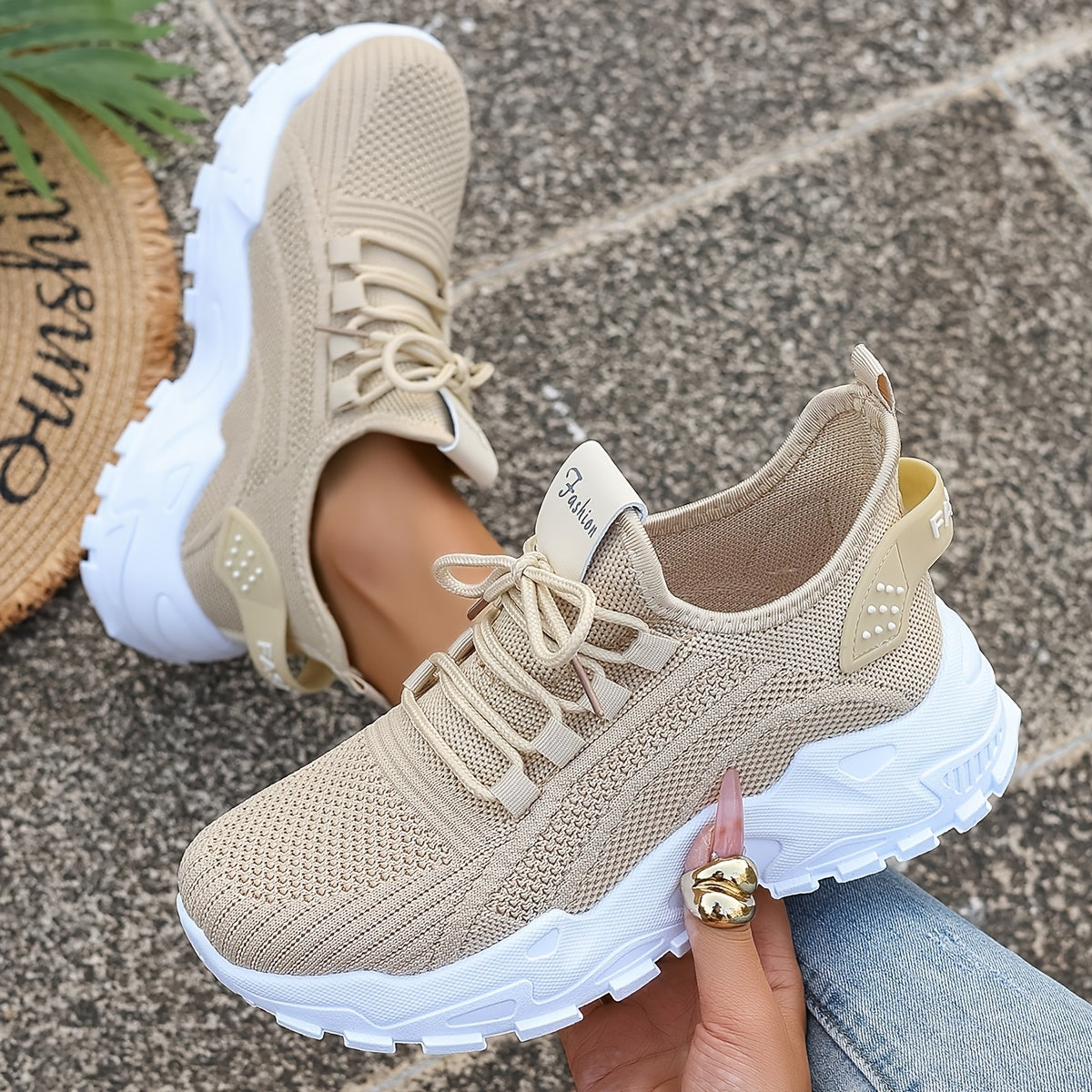 Lou Bequeme Atmungsaktive Knit Sneakers für Damen