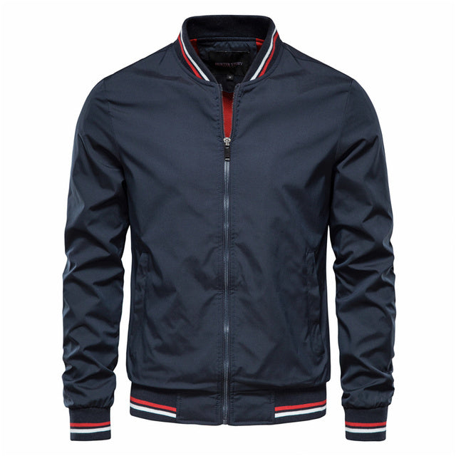 Herren Bomberjacke Casual Sport Streetwear – Stylische Übergangsjacke mit Streifendetails