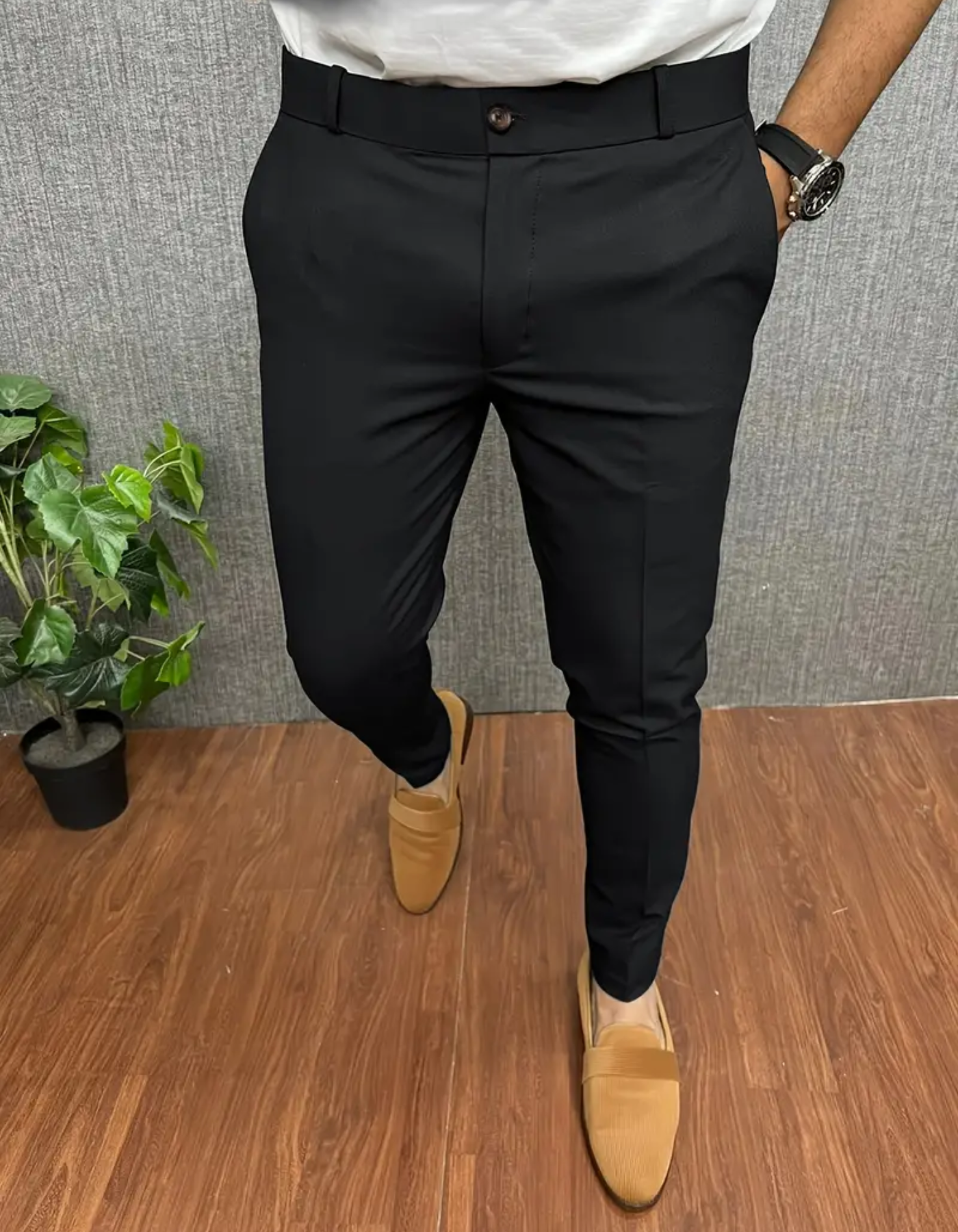 Jingle | Herren Chino Hose | Schwarze Stoffhose
