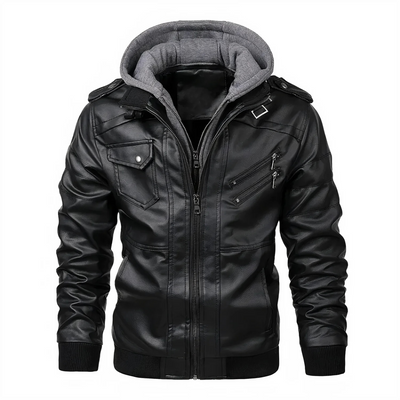 Brett | Herren Motorrad Jacke | Schwarz