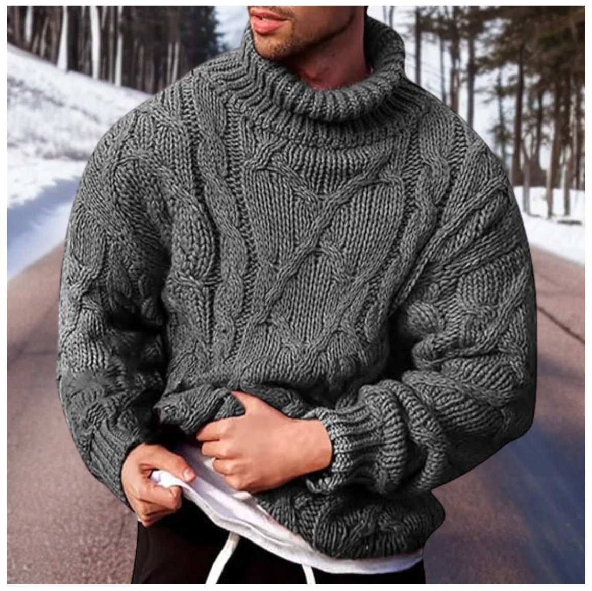 Warme gestrickte Rollkragenpullover