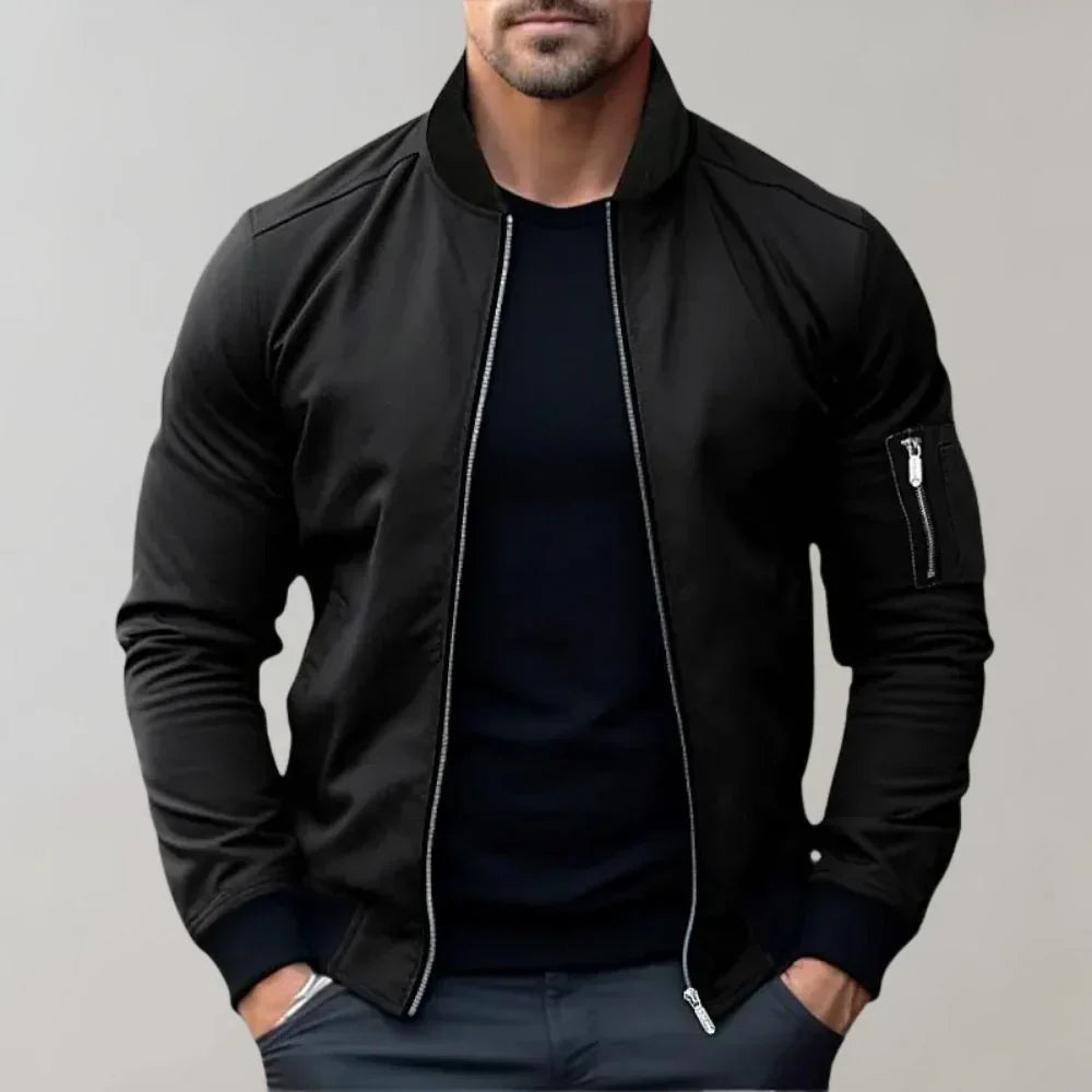 Malcolm | Herren Schwarze Sommer Jacke | Bomber Jacke