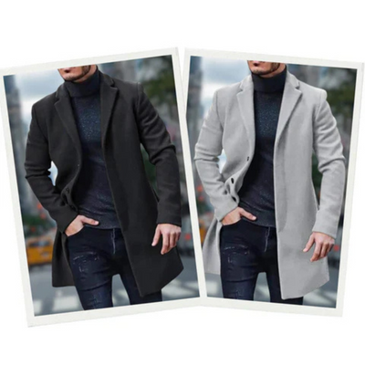 Benette | Herren Schwarz Trenchcoat | Lange Jacke