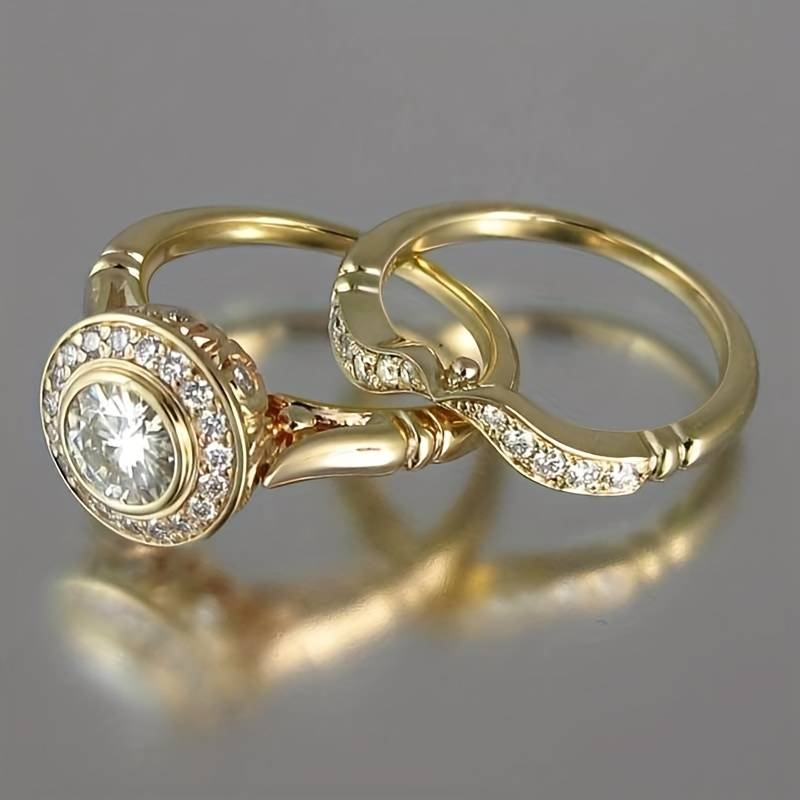 Vintage-Ring aus Gold und Zirkonium