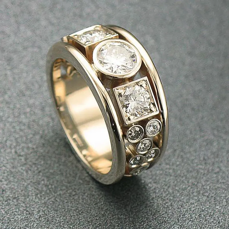 Vintage-Gold Zirkonia-Ring