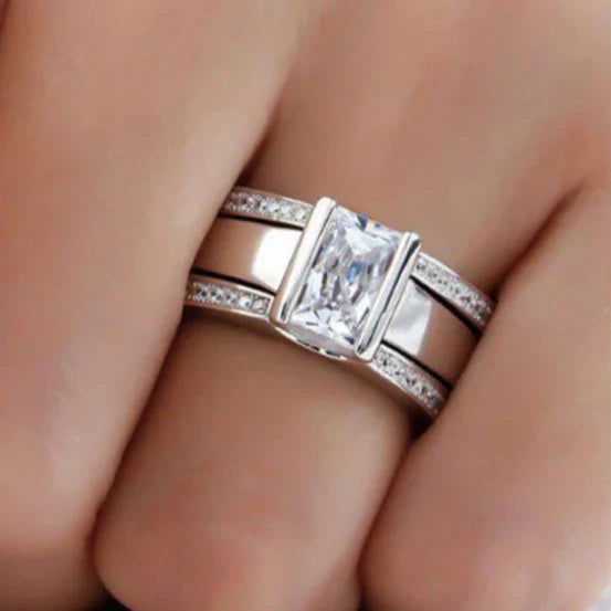 Vintage-Glasring im Silberfinish