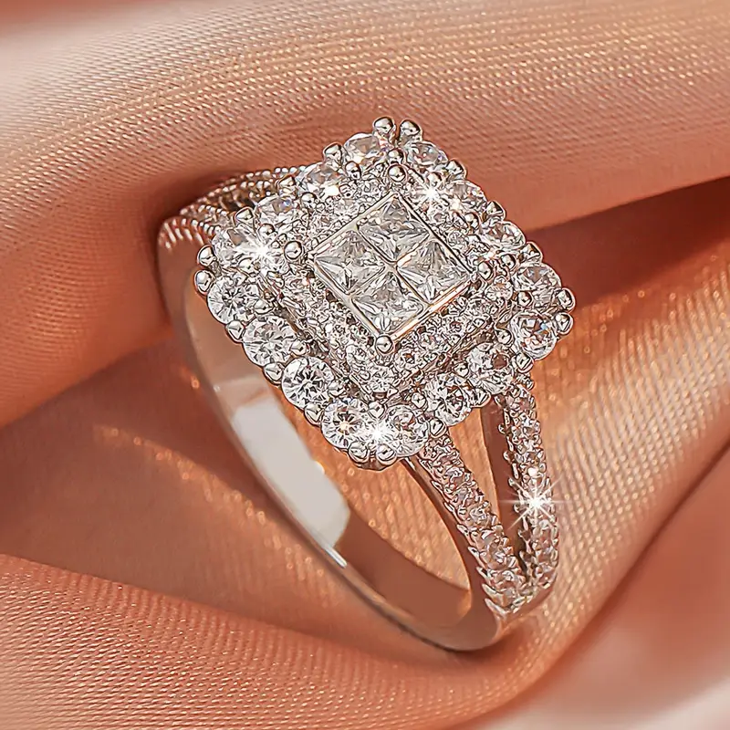 Kubischer Heller Silberring