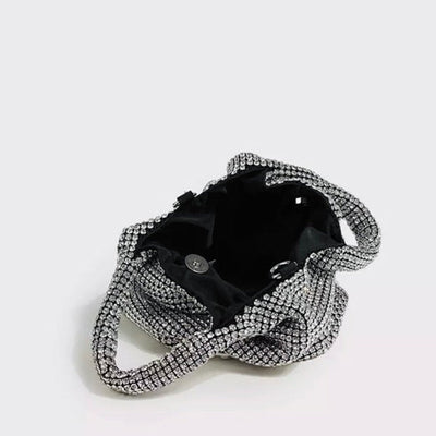 Glitzernde Strass Abendtasche Damen – Mini Clutch mit Schulterkette