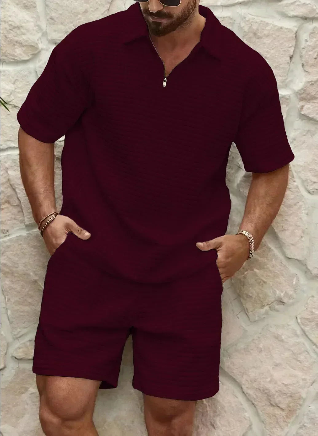 Leopold  Kurzarm-Polo mit Shorts Set