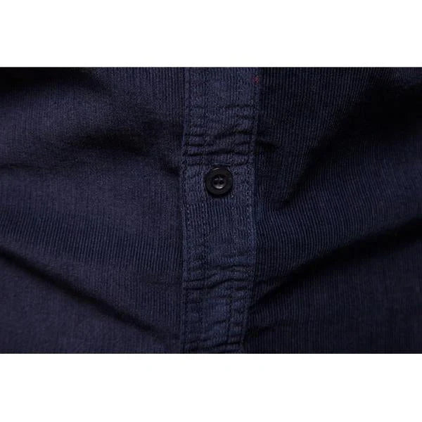 Herren Klassisch Cordhemd mit langen Ärmeln