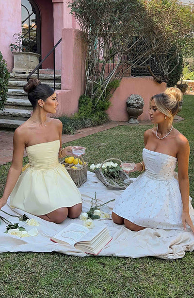 Katrina Mini Kleid in Zitronenfarbe