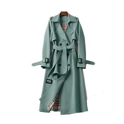 Klassischer Damen Trenchcoat mit Gürtel und Doppelkragen