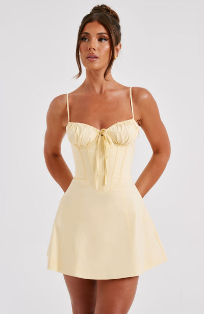 Lemon Lace Mini Dress
