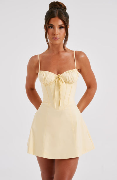 Lemon Lace Mini Dress