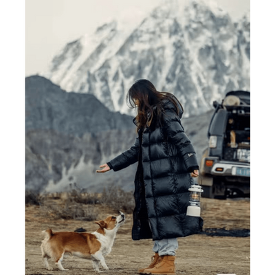 Meridith | Damen Lange Daunenjacke | Steppjacke Winter