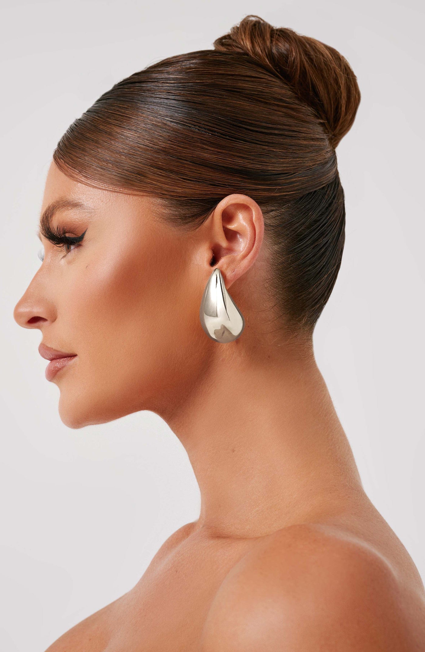 Große Silberne Fayth Ohrringe