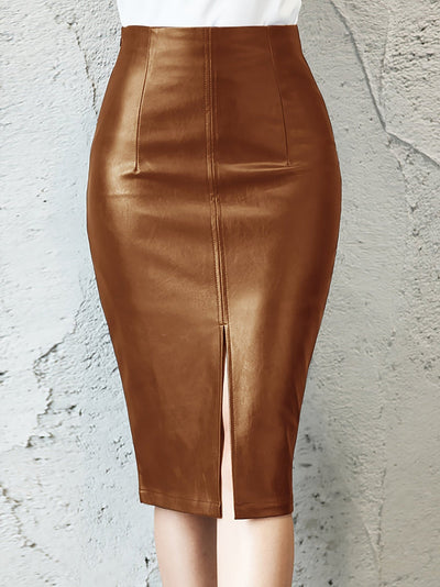 Damenrock – Echtleder – Hohe Taille – Figurbetont