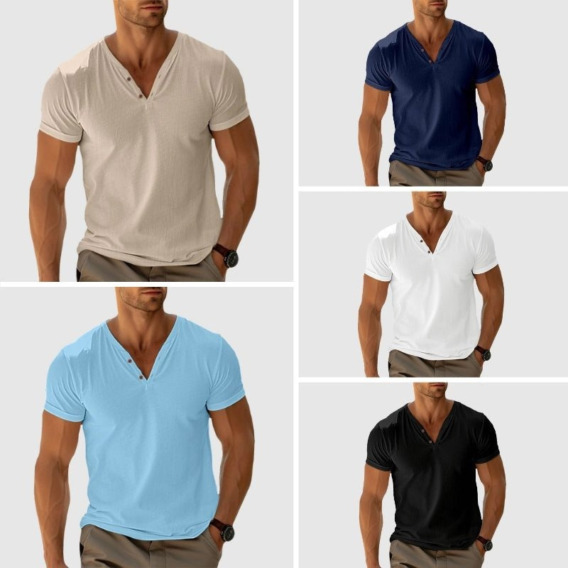 Eligio - Gestricktes T-Hemd Mit Knopf